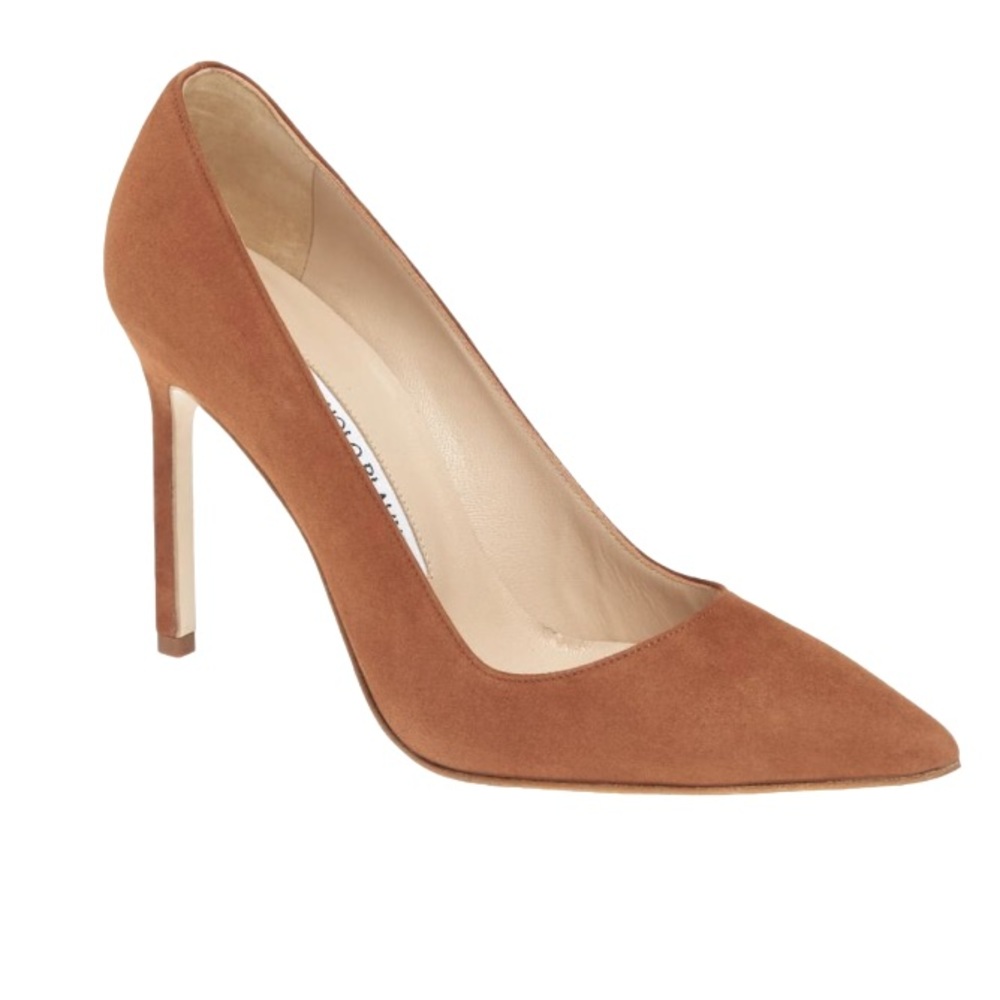 MANOLO BLAHNIK ‘BB’ PUMP IN SUEDE classic brown/camel/tan